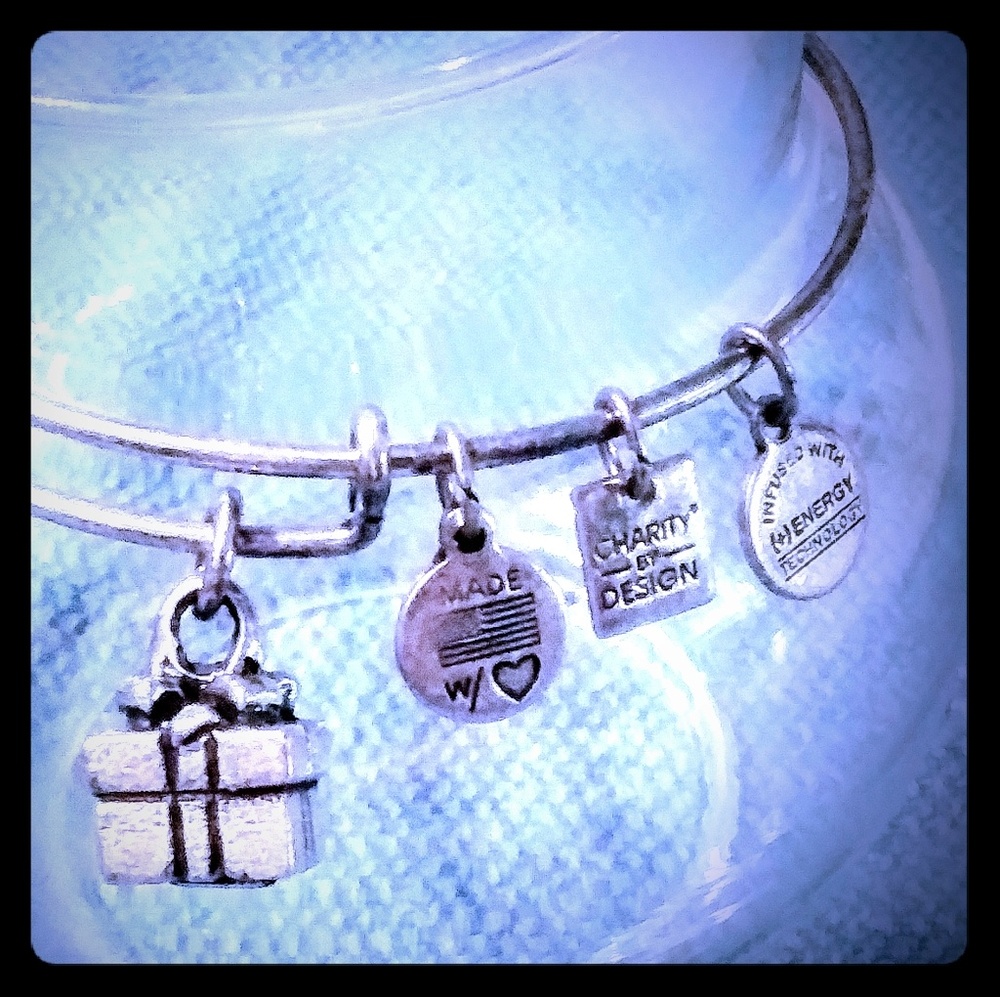 Alex and Ani rare "Gift Box" charm bracelet